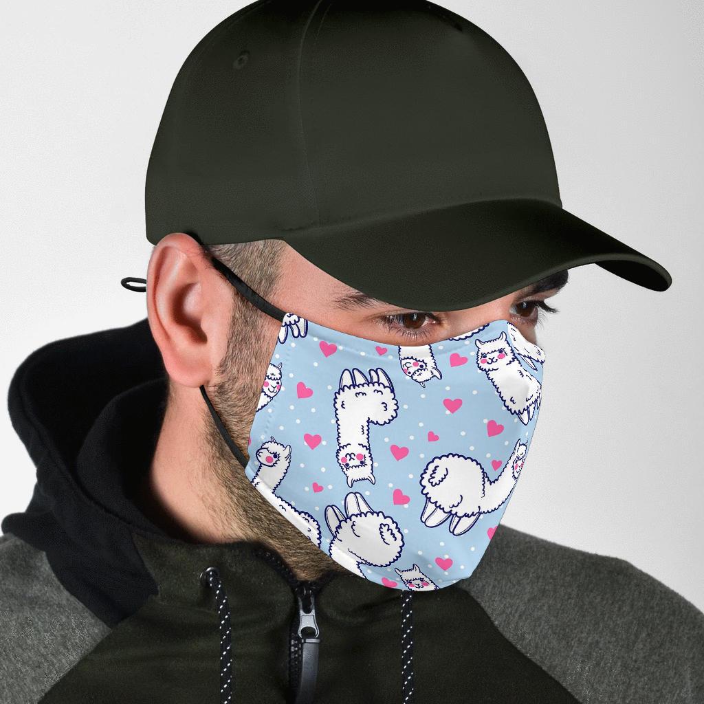 Llama Pattern Print Face Mask-grizzshop