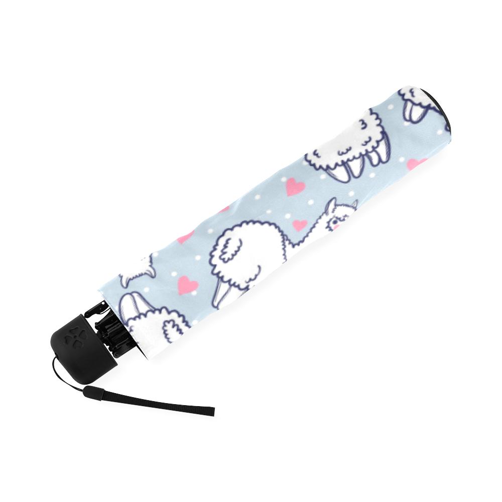 Llama Pattern Print Foldable Umbrella-grizzshop