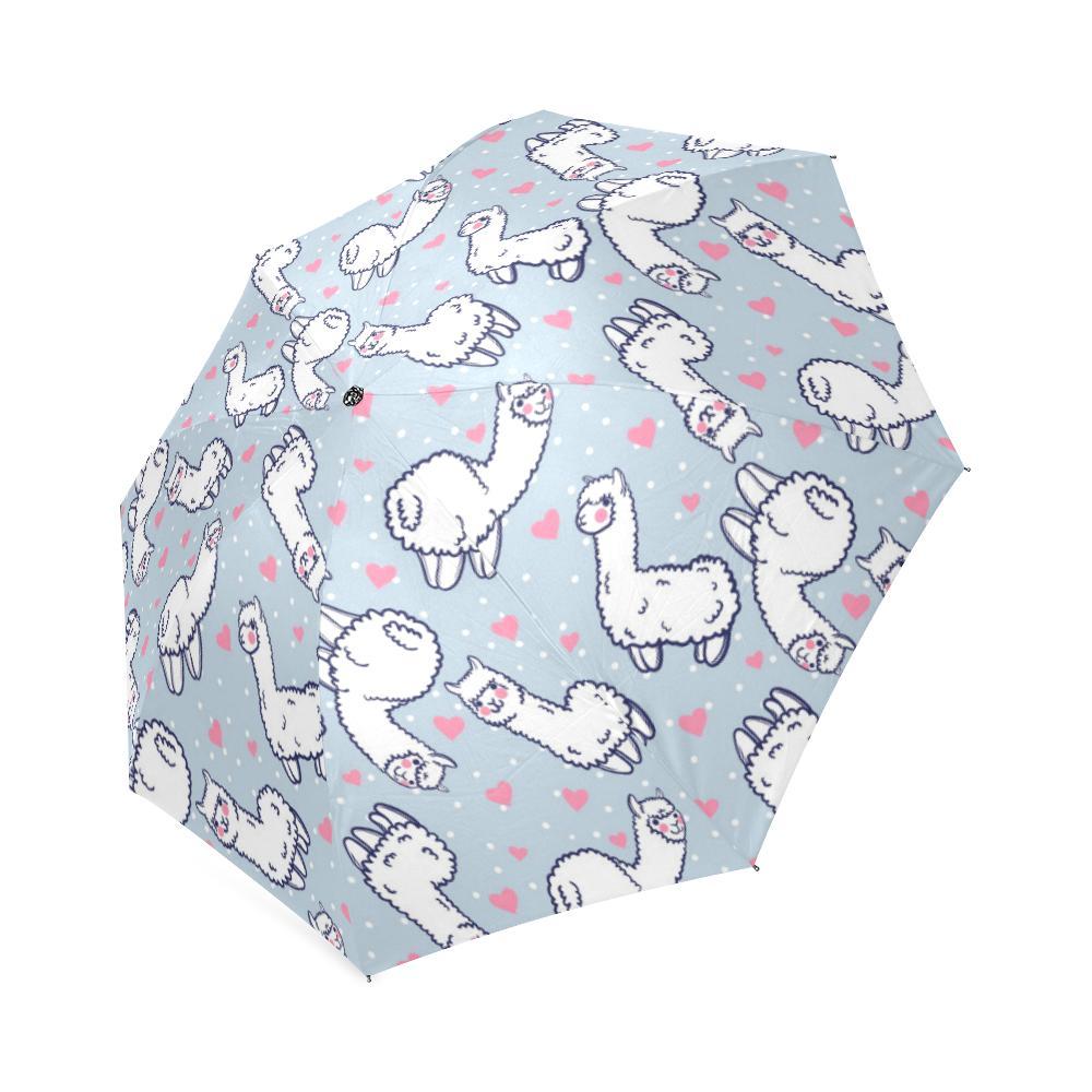 Llama Pattern Print Foldable Umbrella-grizzshop