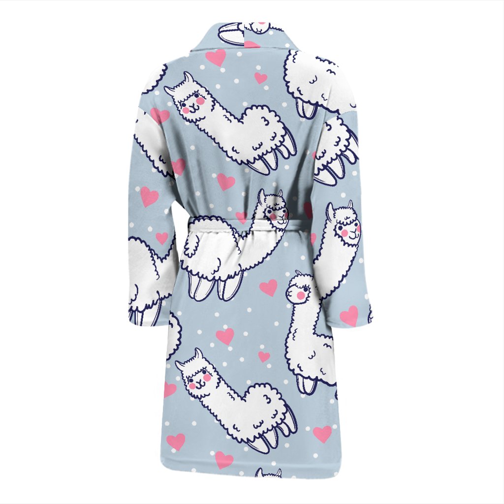 Llama Pattern Print Men Long Robe-grizzshop