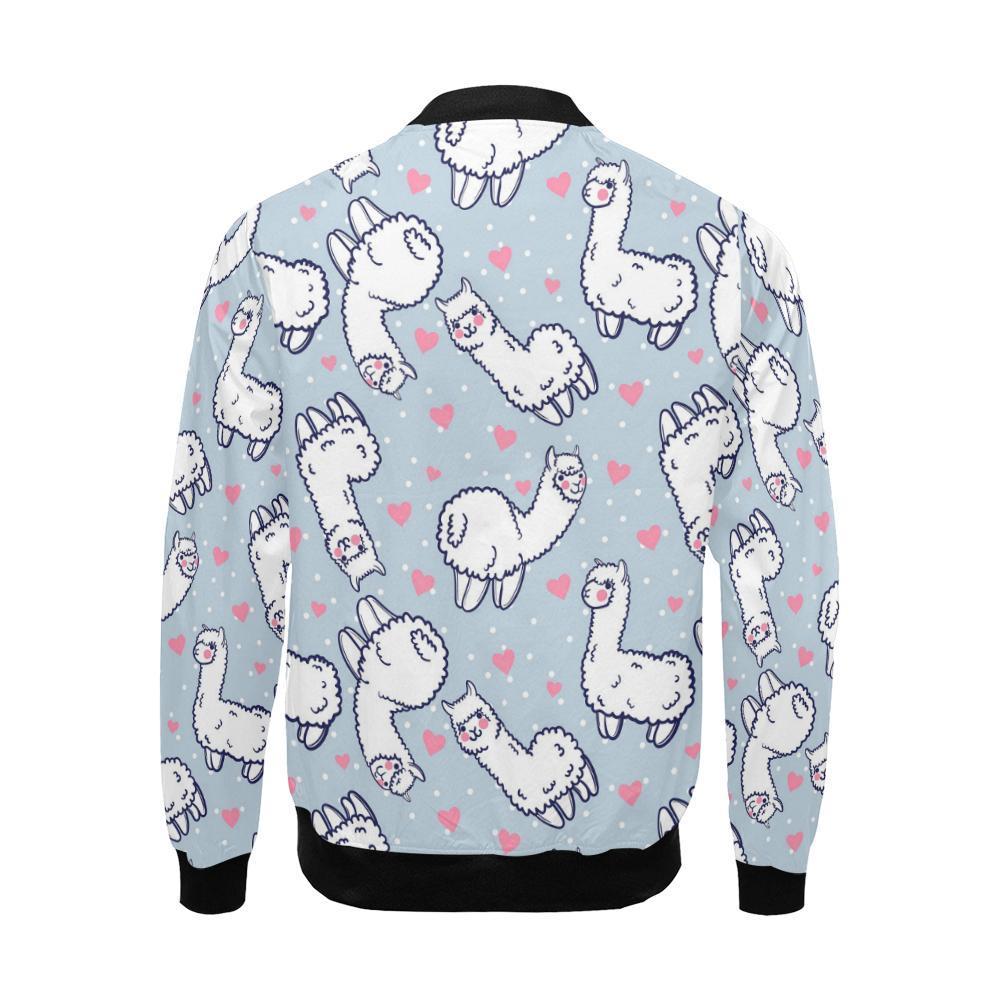 Llama Pattern Print Men's Bomber Jacket-grizzshop