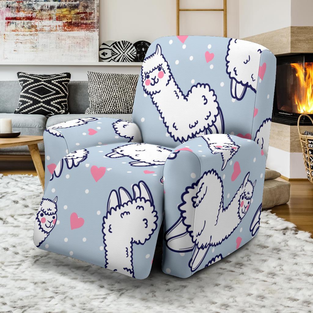 Llama Pattern Print Recliner Cover-grizzshop