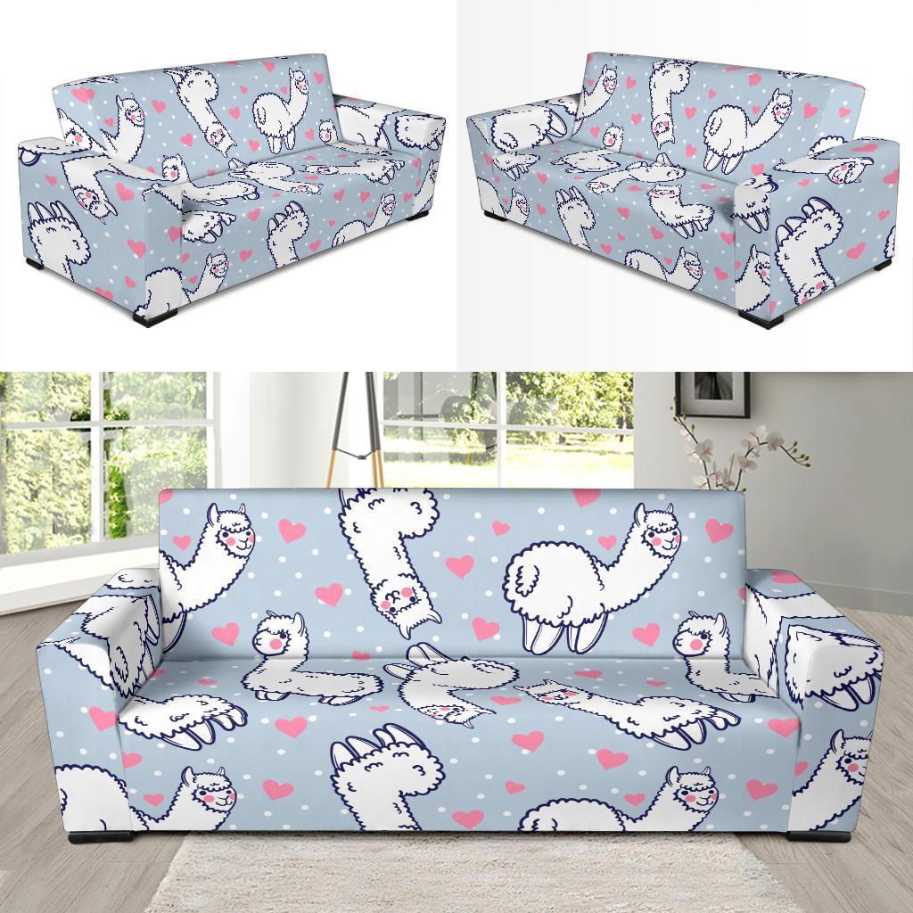 Llama Pattern Print Sofa Covers-grizzshop