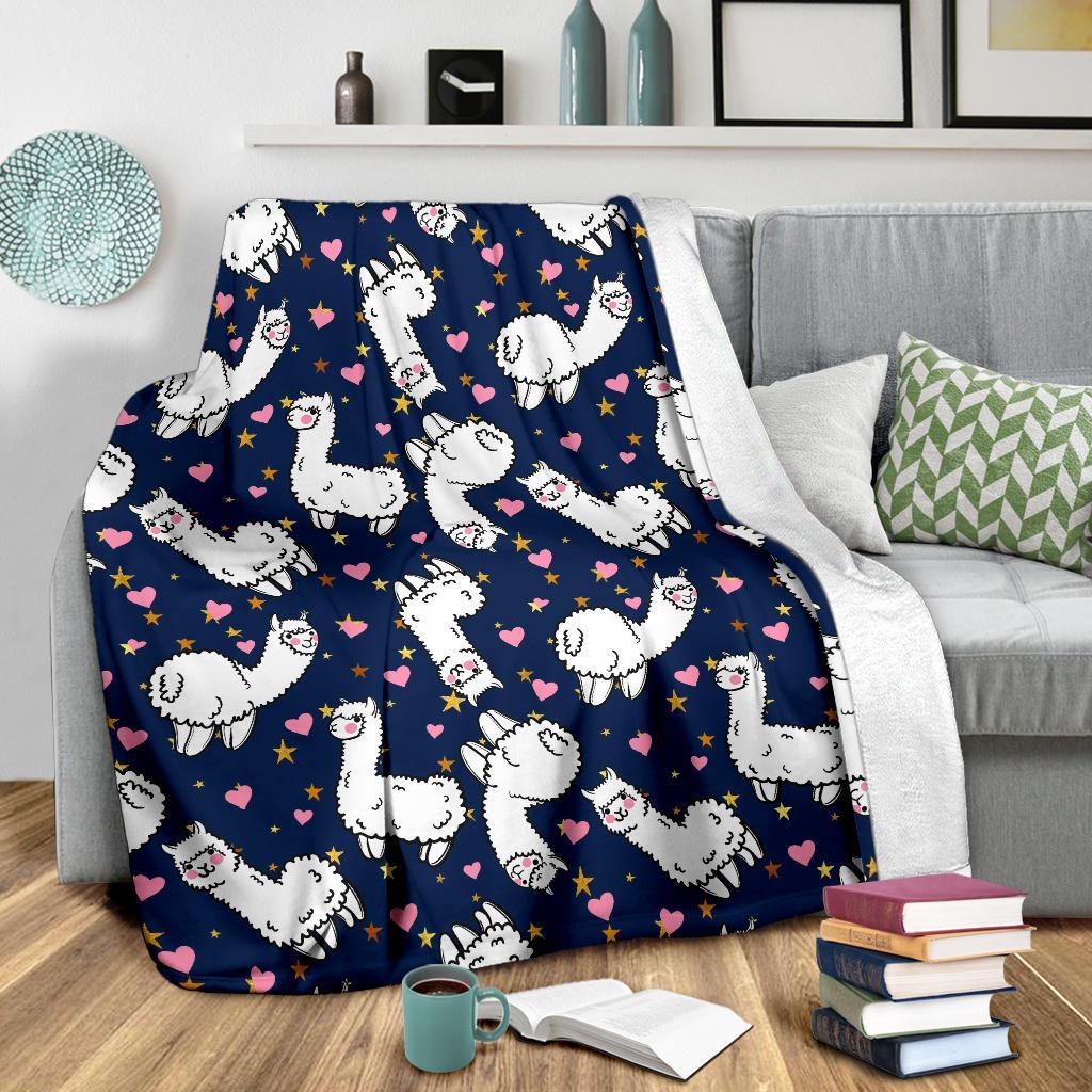 Llama Print Pattern Blanket-grizzshop