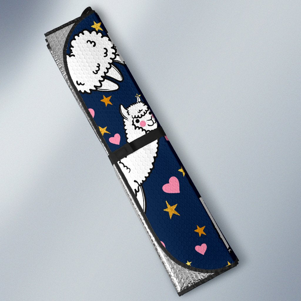 Llama Print Pattern Car Sun Shade-grizzshop