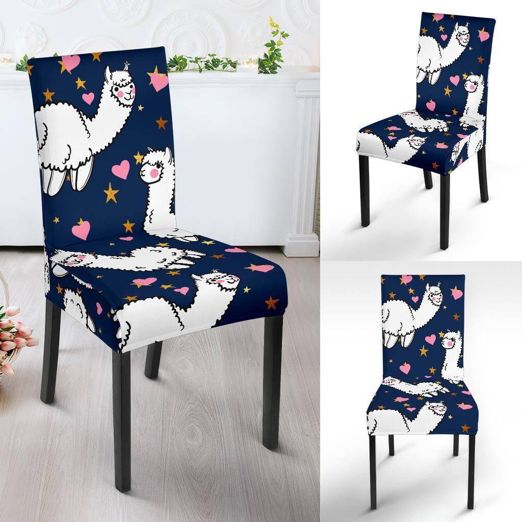 Llama Print Pattern Chair Cover-grizzshop