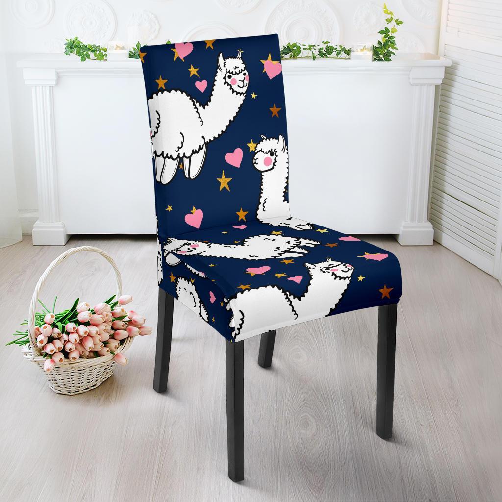 Llama Print Pattern Chair Cover-grizzshop