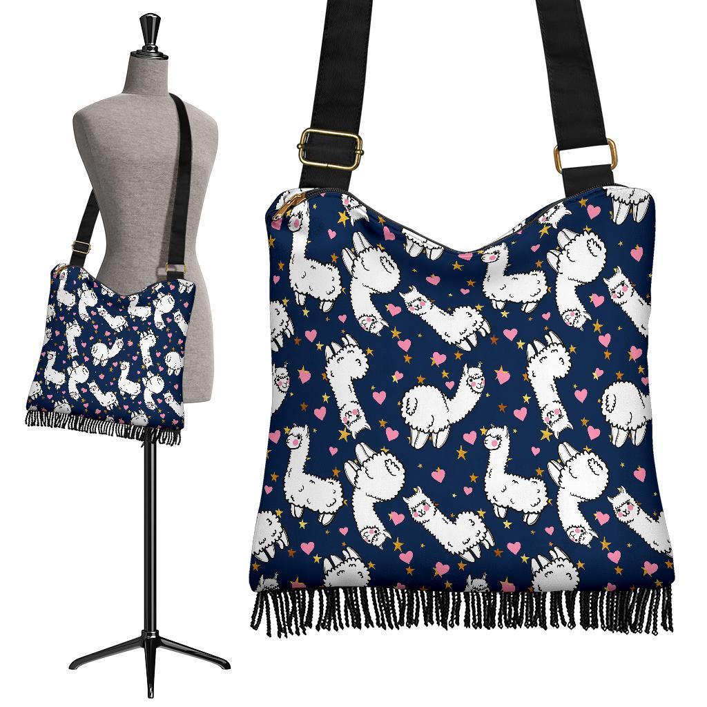 Llama Print Pattern Crossbody Bags-grizzshop