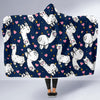 Llama Print Pattern Hooded Blanket-grizzshop