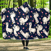 Llama Print Pattern Hooded Blanket-grizzshop