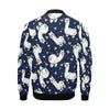 Llama Print Pattern Men's Bomber Jacket-grizzshop