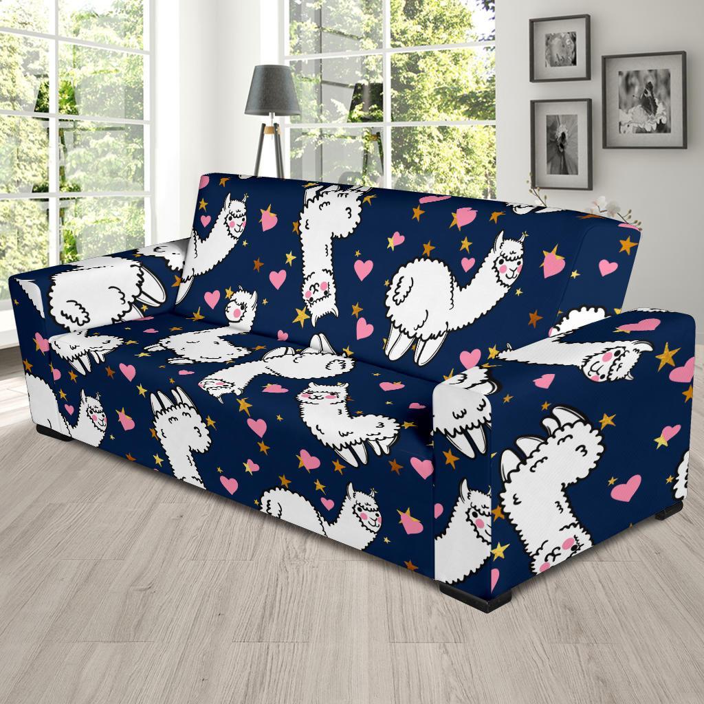 Llama Print Pattern Sofa Covers-grizzshop