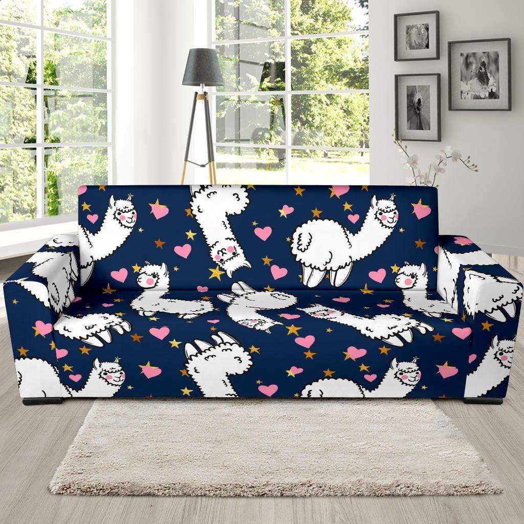 Llama Print Pattern Sofa Covers-grizzshop