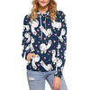 Llama Print Pattern Women Pullover Hoodie-grizzshop