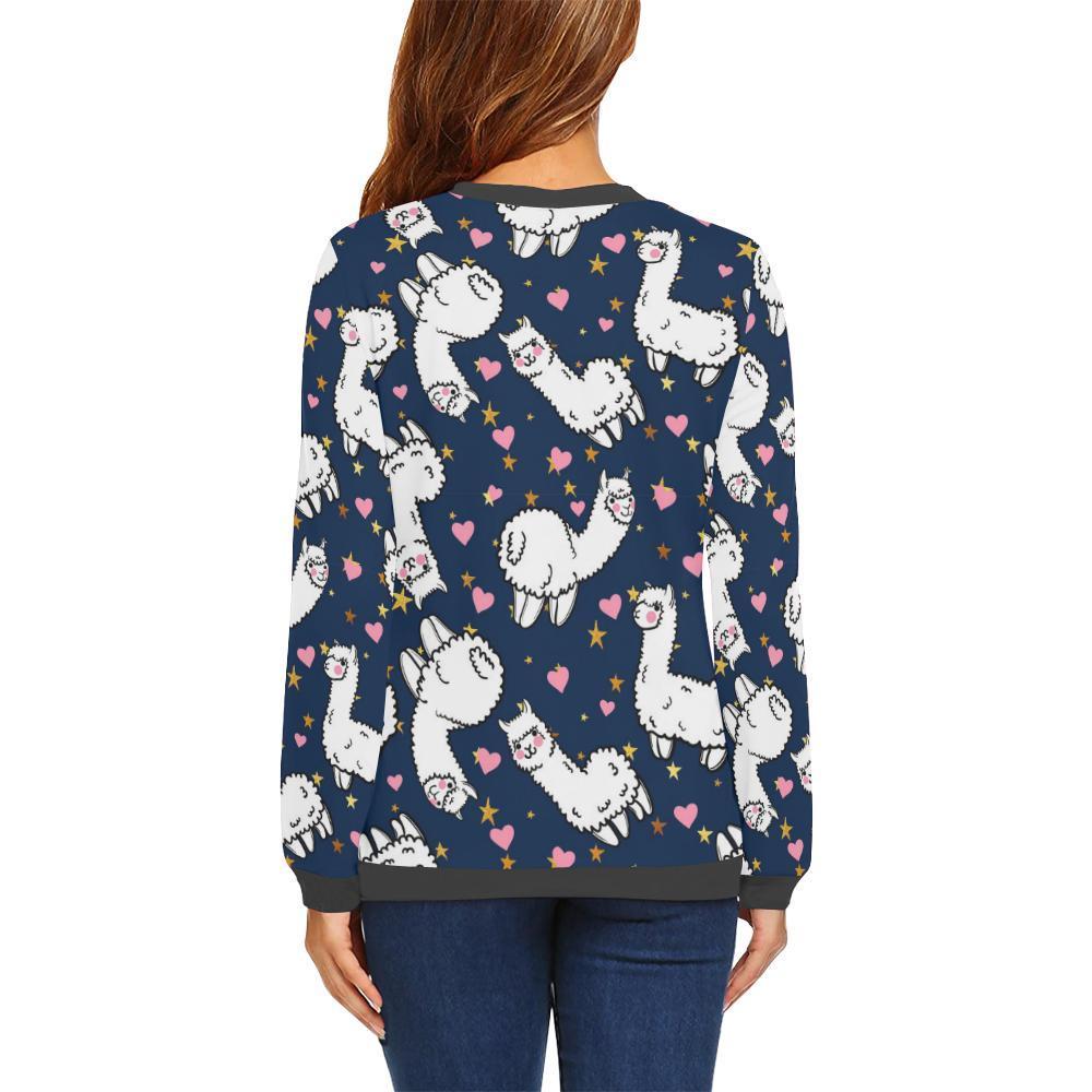 Llama Print Pattern Women's Sweatshirt-grizzshop