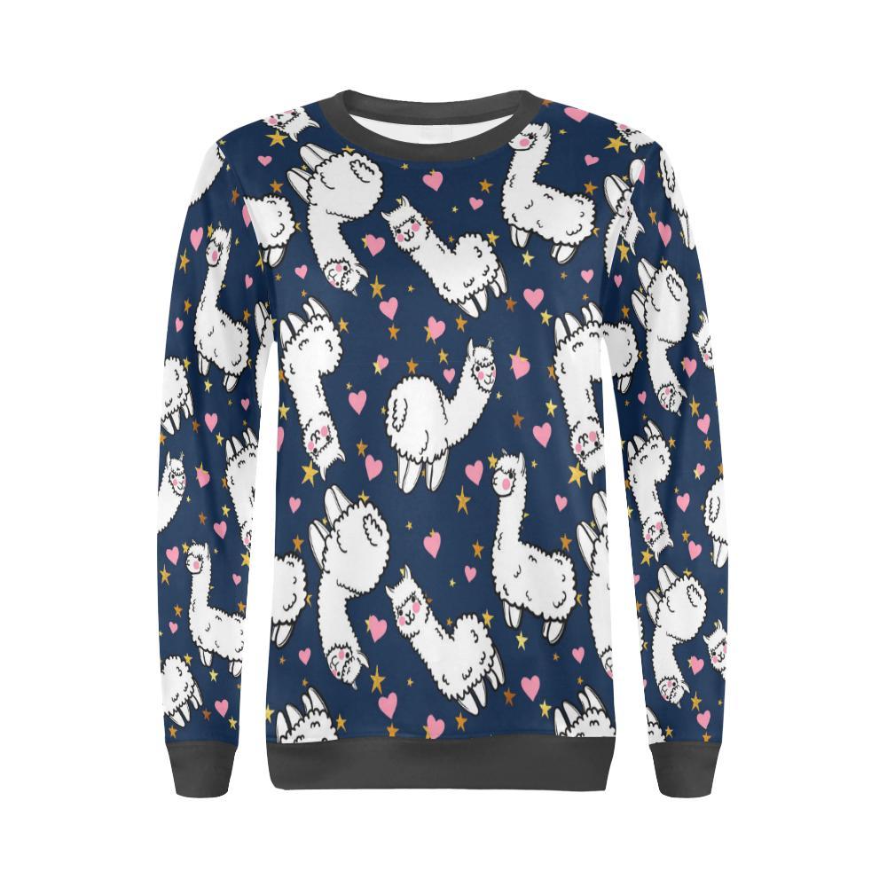 Llama Print Pattern Women's Sweatshirt-grizzshop