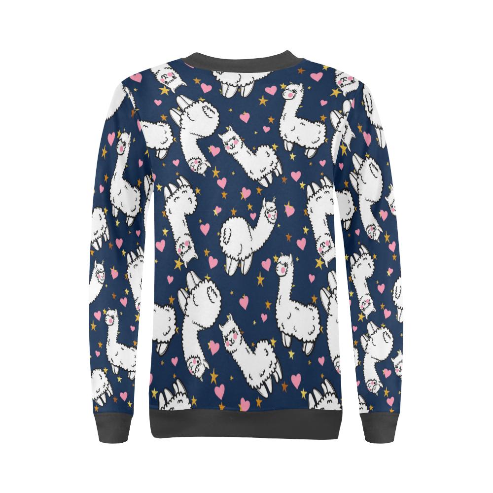 Llama Print Pattern Women's Sweatshirt-grizzshop