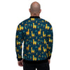 Llama Yellow Print Pattern Men's Bomber Jacket-grizzshop