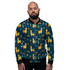 Llama Yellow Print Pattern Men's Bomber Jacket-grizzshop