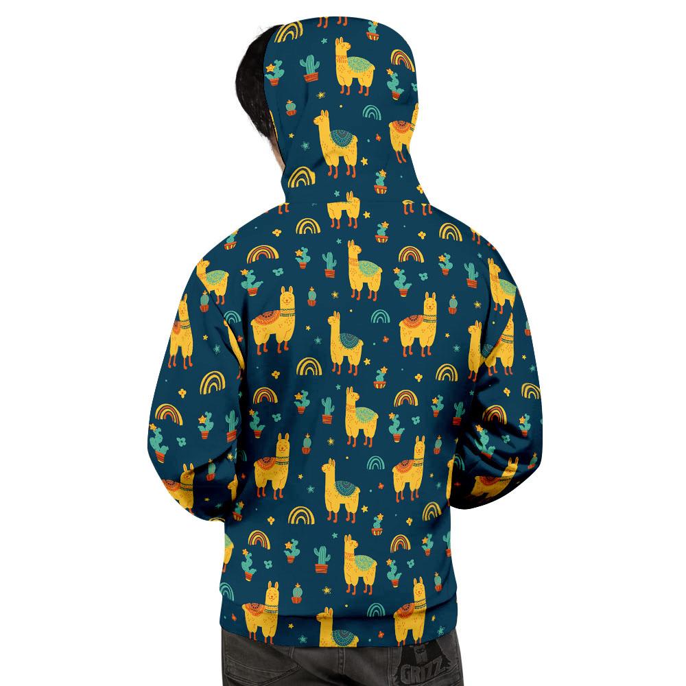 Llama Yellow Print Pattern Men's Hoodie-grizzshop