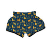 Llama Yellow Print Pattern Muay Thai Boxing Shorts-grizzshop