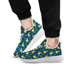 Llama Yellow Print Pattern White Athletic Shoes-grizzshop