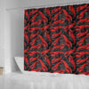 Lobster Black Pattern Print Bathroom Shower Curtain-grizzshop