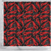 Lobster Black Pattern Print Bathroom Shower Curtain-grizzshop