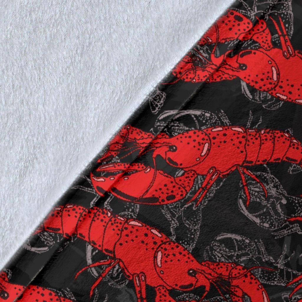 Lobster Black Pattern Print Blanket-grizzshop