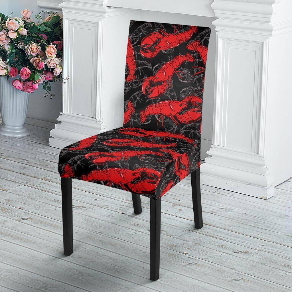 Lobster Black Pattern Print Chair Cover-grizzshop