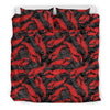 Lobster Black Pattern Print Duvet Cover Bedding Set-grizzshop