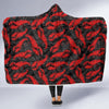 Lobster Black Pattern Print Hooded Blanket-grizzshop