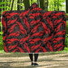 Lobster Black Pattern Print Hooded Blanket-grizzshop