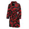 Lobster Black Pattern Print Men Long Robe-grizzshop