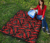 Lobster Black Pattern Print Quilt-grizzshop