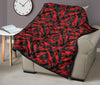 Lobster Black Pattern Print Quilt-grizzshop