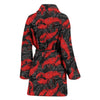 Lobster Black Pattern Print Women Long Robe-grizzshop