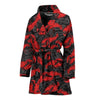 Lobster Black Pattern Print Women Long Robe-grizzshop