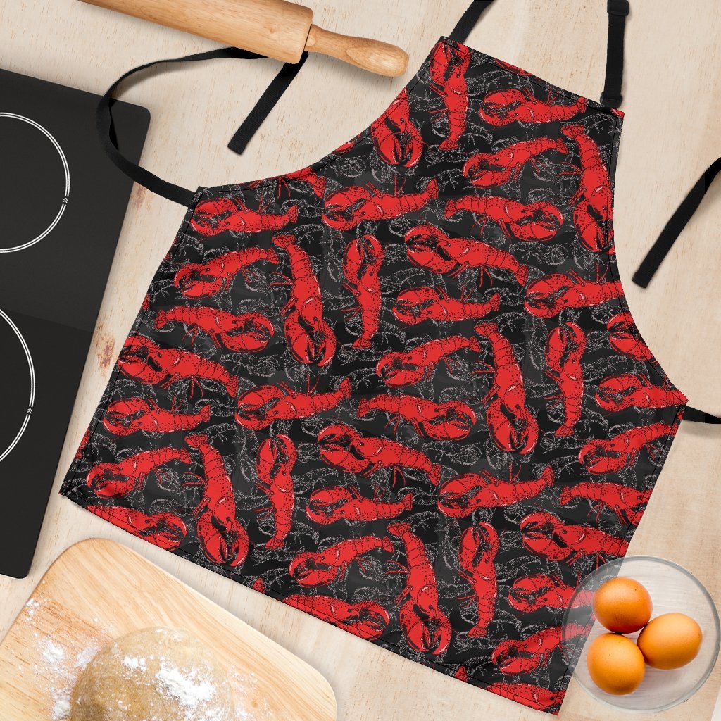 Lobster Black Pattern Print Women's Apron-grizzshop