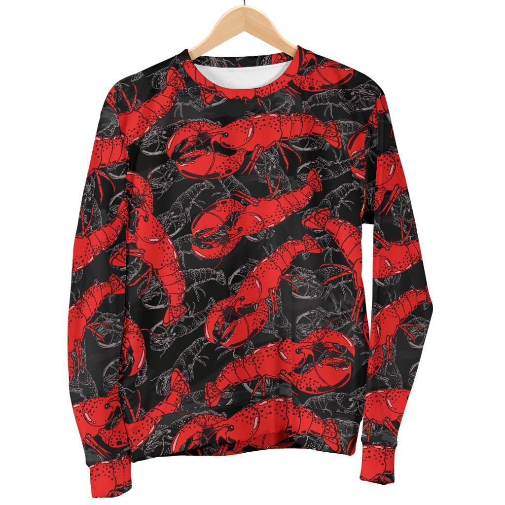 Lobster Black Pattern Print Women's Sweatshirt-grizzshop