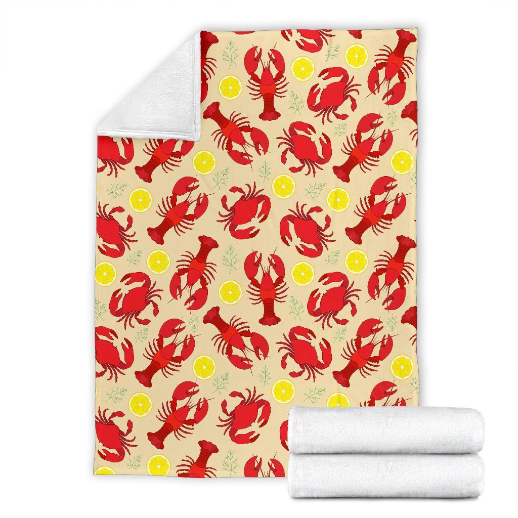 Lobster Crab Pattern Print Blanket-grizzshop