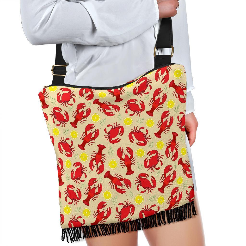 Lobster Crab Pattern Print Crossbody bags-grizzshop