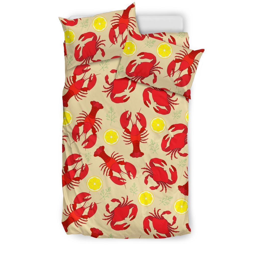 Lobster Crab Pattern Print Duvet Cover Bedding Set-grizzshop