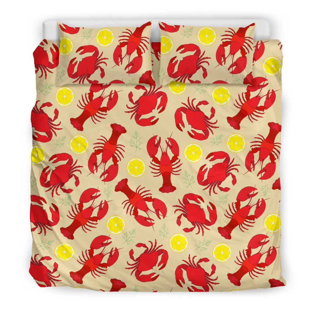 Lobster Crab Pattern Print Duvet Cover Bedding Set-grizzshop