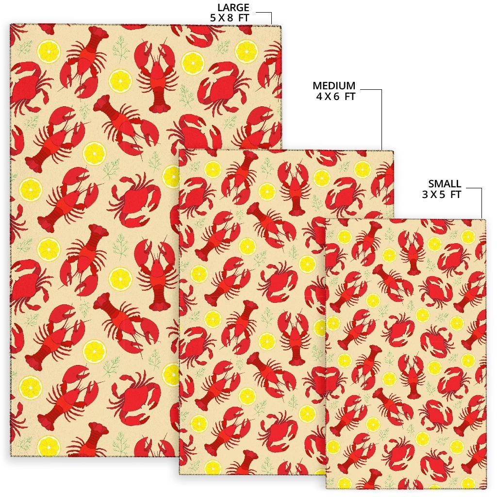 Lobster Crab Pattern Print Floor Mat-grizzshop