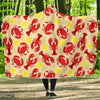 Lobster Crab Pattern Print Hooded Blanket-grizzshop