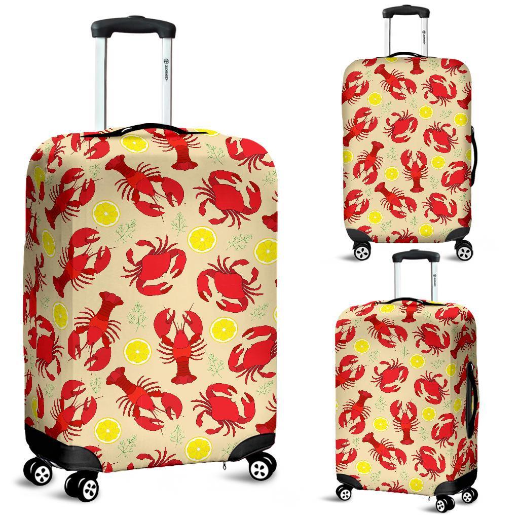 Lobster Crab Pattern Print Luggage Cover Protector-grizzshop