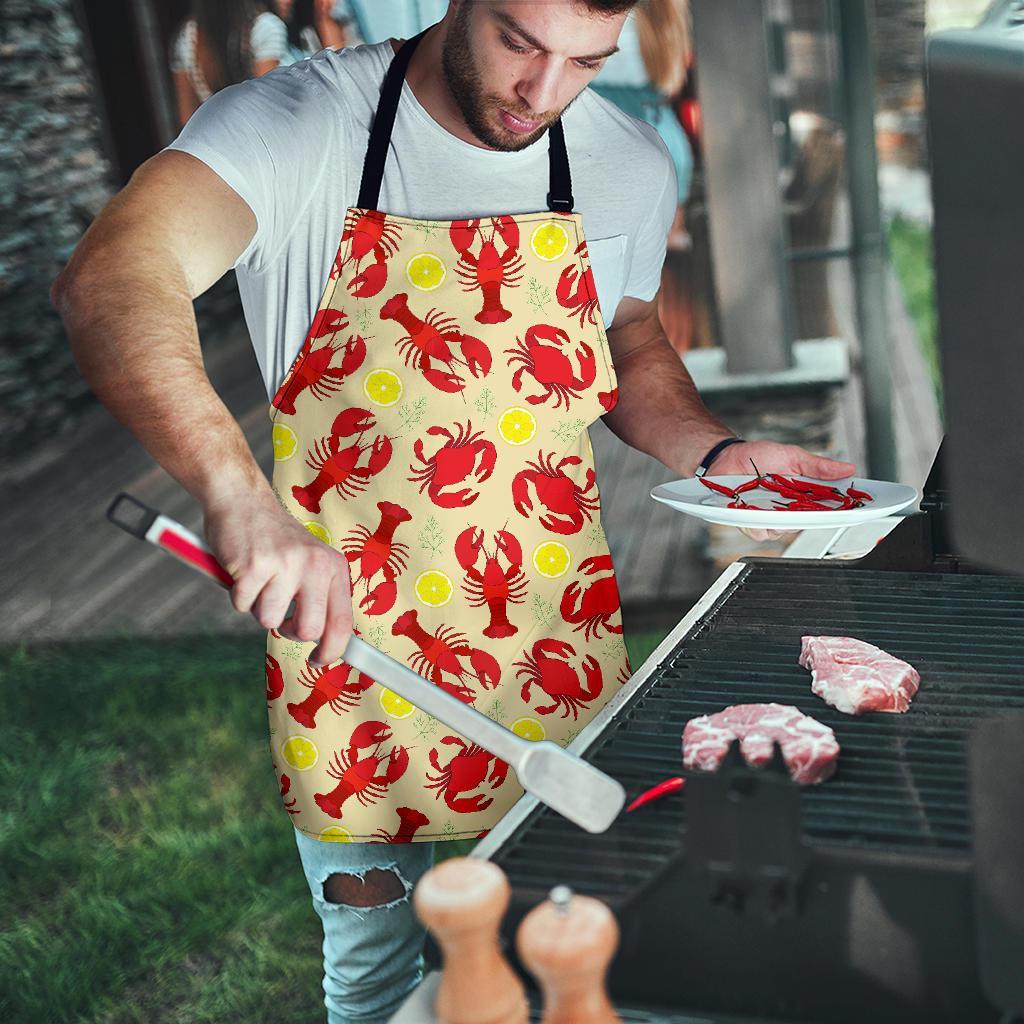 Lobster Crab Pattern Print Men's Apron-grizzshop