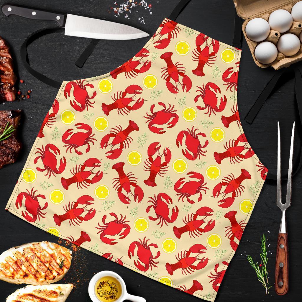 Lobster Crab Pattern Print Men's Apron-grizzshop