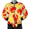 Lobster Crab Pattern Print Men's Bomber Jacket-grizzshop